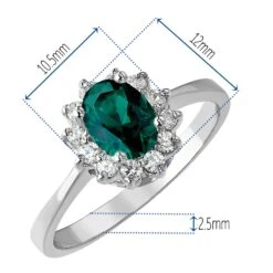 Tru-Emerald Cluster Ring -Trudiamonds T2539 PC 1