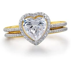 Halo Heart Ring Set 12 Halo Heart Ring Set -Trudiamonds T2775 GC 3