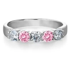 Pink Quintet Ring -Trudiamonds T2860 PC 3