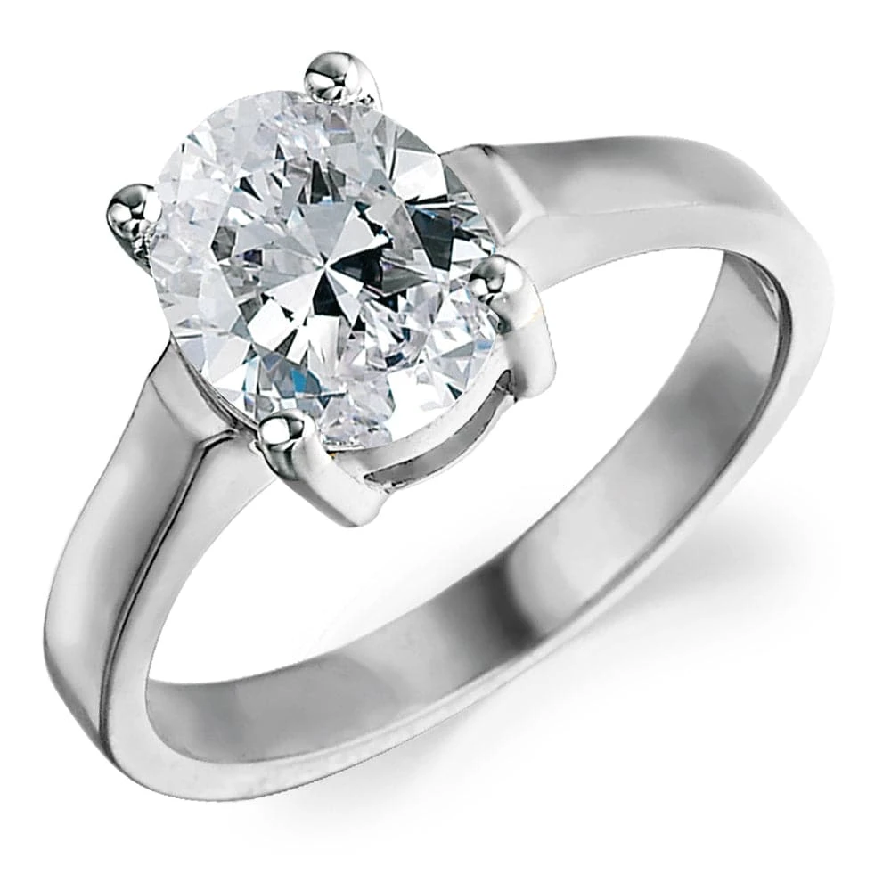 Oval Cut Solitaire Ring 4 Oval Cut Solitaire Ring - Image 2
