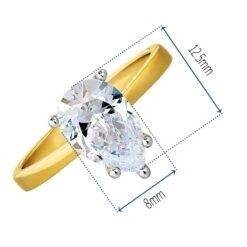 Pear Cut Solitaire Ring -Trudiamonds T2877 GC 1