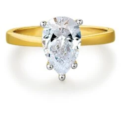 Pear Cut Solitaire Ring -Trudiamonds T2877 GC 3