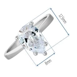 Pear Cut Solitaire Ring -Trudiamonds T2877 PC 1