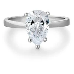 Pear Cut Solitaire Ring -Trudiamonds T2877 PC 3