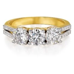 Classic Trilogy Ring -Trudiamonds T2885 GC 3
