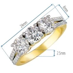 Classic Trilogy Ring -Trudiamonds T2885 GC 1