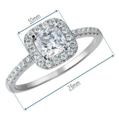 Cushion Cut Halo Ring 19 Cushion Cut Halo Ring -Trudiamonds T2908 PC 1