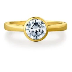 Classic Bezel Solitaire Ring -Trudiamonds T3014 GC 3