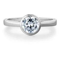 Classic Bezel Solitaire Ring -Trudiamonds T3014 PC 3