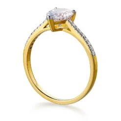 Shining Pear Cut Solitaire Ring -Trudiamonds T3016 GC 2