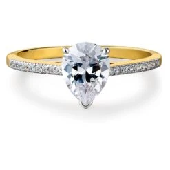 Shining Pear Cut Solitaire Ring -Trudiamonds T3016 GC 3