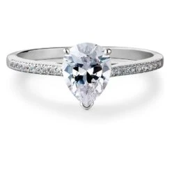 Shining Pear Cut Solitaire Ring -Trudiamonds T3016 PC 3