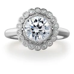 Floral Halo Filigree Ring -Trudiamonds T3018 PC 3