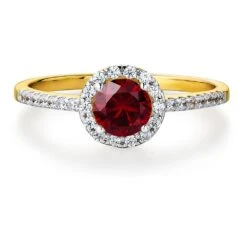 Tru-Ruby Posh Halo Ring -Trudiamonds T3023 GC 3