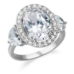 Opulent Oval Halo Ring -Trudiamonds T3027 PC