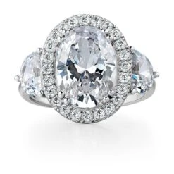 Opulent Oval Halo Ring -Trudiamonds T3027 PC 3