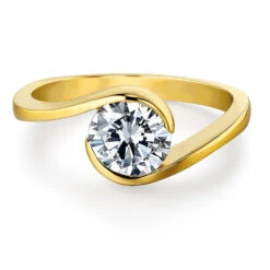 2 Ct. Modern Solitaire Ring -Trudiamonds T3033 GC 3