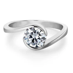 2 Ct. Modern Solitaire Ring -Trudiamonds T3033 PC 3