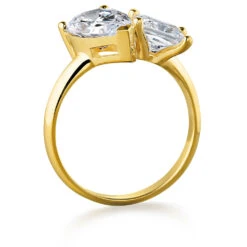 Toi Et Moi Pear And Princess Cut Ring -Trudiamonds T3036 GC 2