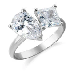 Toi Et Moi Pear And Princess Cut Ring -Trudiamonds T3036 PC