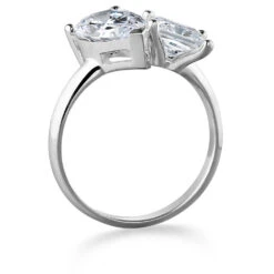 Toi Et Moi Pear And Princess Cut Ring -Trudiamonds T3036 PC 2