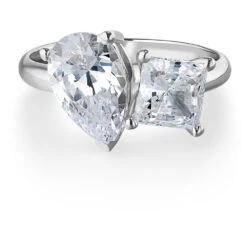 Toi Et Moi Pear And Princess Cut Ring -Trudiamonds T3036 PC 3