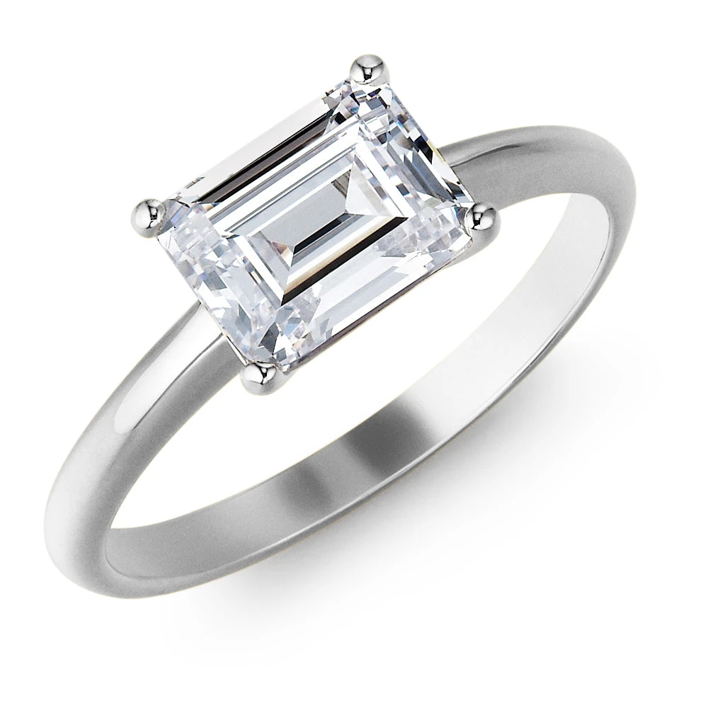 2 Ct. East-West Emerald Cut Ring 4 2 Ct. East-West Emerald Cut Ring - Image 2