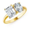 Toi Et Moi Oval And Emerald Cut Ring -Trudiamonds T3051GC