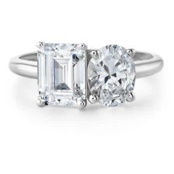 Toi Et Moi Oval And Emerald Cut Ring -Trudiamonds T3051PC 3
