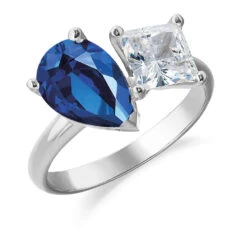 Toi Et Moi Tru-Sapphire And Princess Cut Ring -Trudiamonds T3058 PC f2a269f1 7976 42af 8023 088cc4b12815
