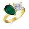 Toi Et Moi Tru-Emerald And Princess Cut Ring -Trudiamonds T3059 GC