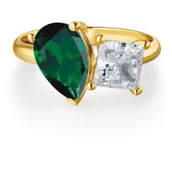 Toi Et Moi Tru-Emerald And Princess Cut Ring -Trudiamonds T3059 GC 3