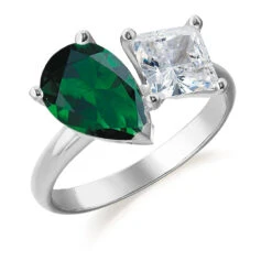 Toi Et Moi Tru-Emerald And Princess Cut Ring -Trudiamonds T3059 PC