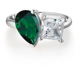 Toi Et Moi Tru-Emerald And Princess Cut Ring -Trudiamonds T3059 PC 3