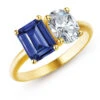 Toi Et Moi Tru-Sapphire And Oval Cut Ring -Trudiamonds T3060 GC