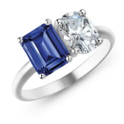 Toi Et Moi Tru-Sapphire And Oval Cut Ring 13 Toi Et Moi Tru-Sapphire And Oval Cut Ring -Trudiamonds T3060 PC