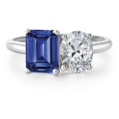 Toi Et Moi Tru-Sapphire And Oval Cut Ring 15 Toi Et Moi Tru-Sapphire And Oval Cut Ring -Trudiamonds T3060 PC 3