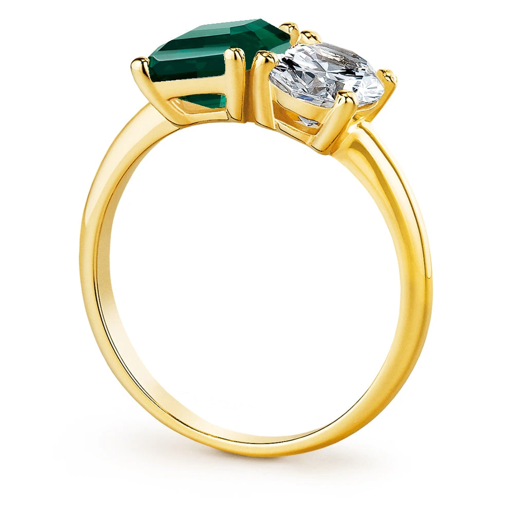 Toi Et Moi Tru-Emerald And Oval Cut Ring 5 Toi Et Moi Tru-Emerald And Oval Cut Ring - Image 3