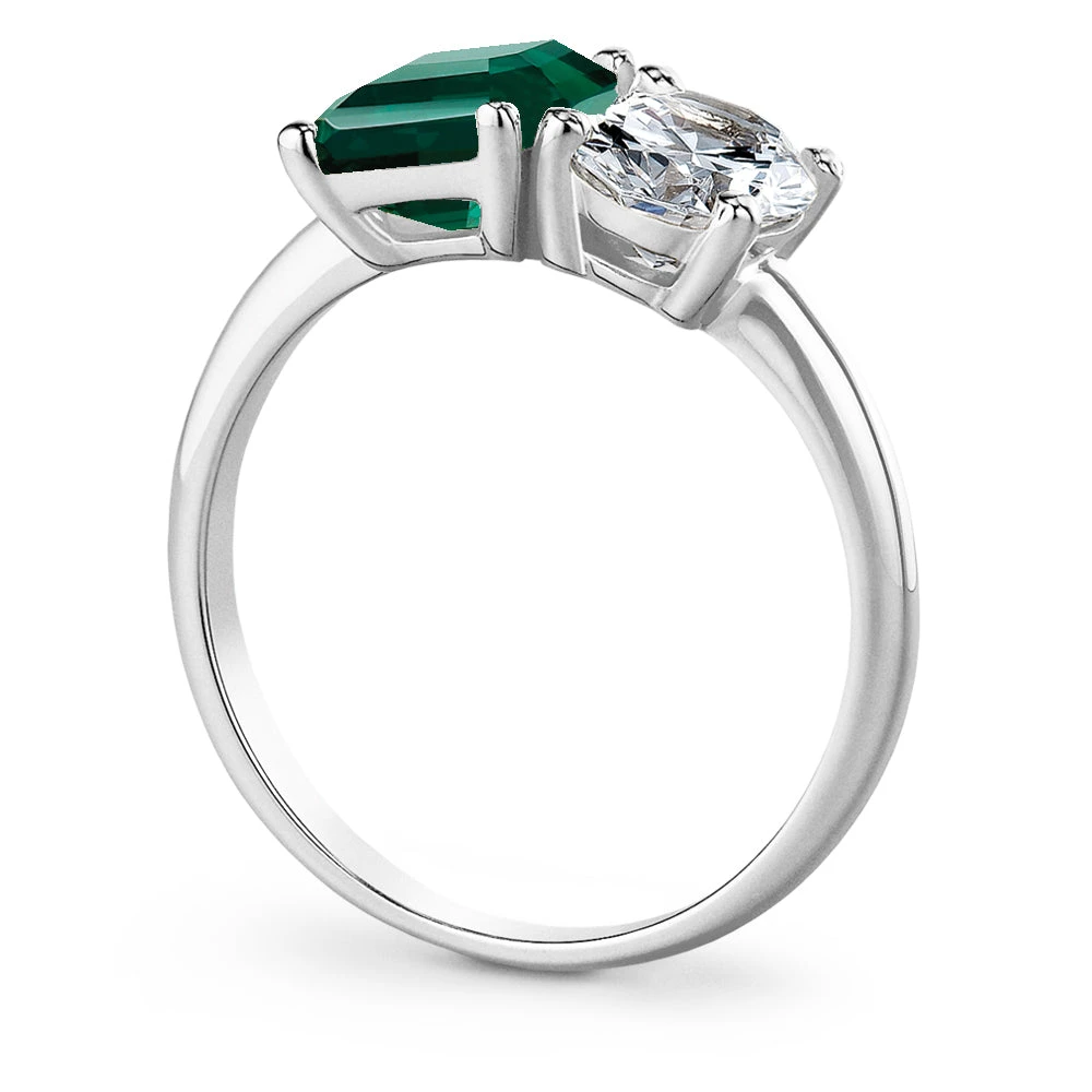 Toi Et Moi Tru-Emerald And Oval Cut Ring 8 Toi Et Moi Tru-Emerald And Oval Cut Ring - Image 6