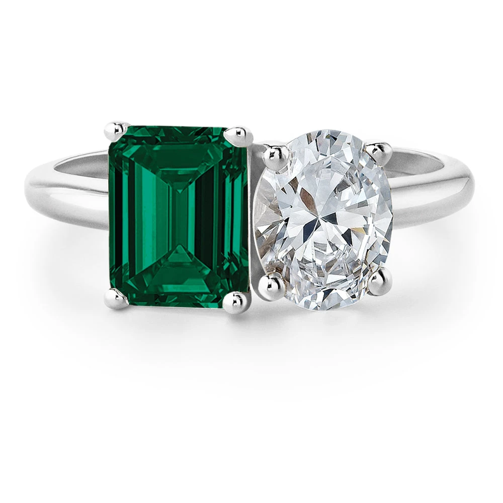 Toi Et Moi Tru-Emerald And Oval Cut Ring 9 Toi Et Moi Tru-Emerald And Oval Cut Ring - Image 7