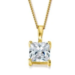 3 Ct. Princess Cut Pendant