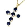 Tru-Sapphire Cross Pendant -Trudiamonds T5324 GC