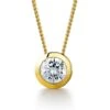 Surrounded Solitaire Pendant -Trudiamonds T5364 GC
