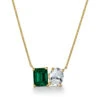 Toi Et Moi Tru-Emerald And Oval Necklace 2 Toi Et Moi Tru-Emerald And Oval Necklace -Trudiamonds T5506 GC 1