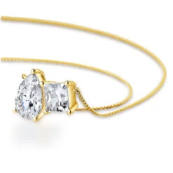 Toi Et Moi Pear And Princess Cut Necklace -Trudiamonds T5556 GC 2