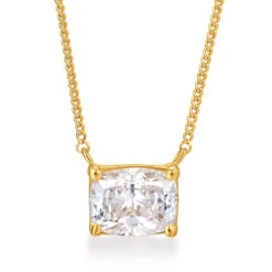 2 Ct. East-West Cushion Necklace