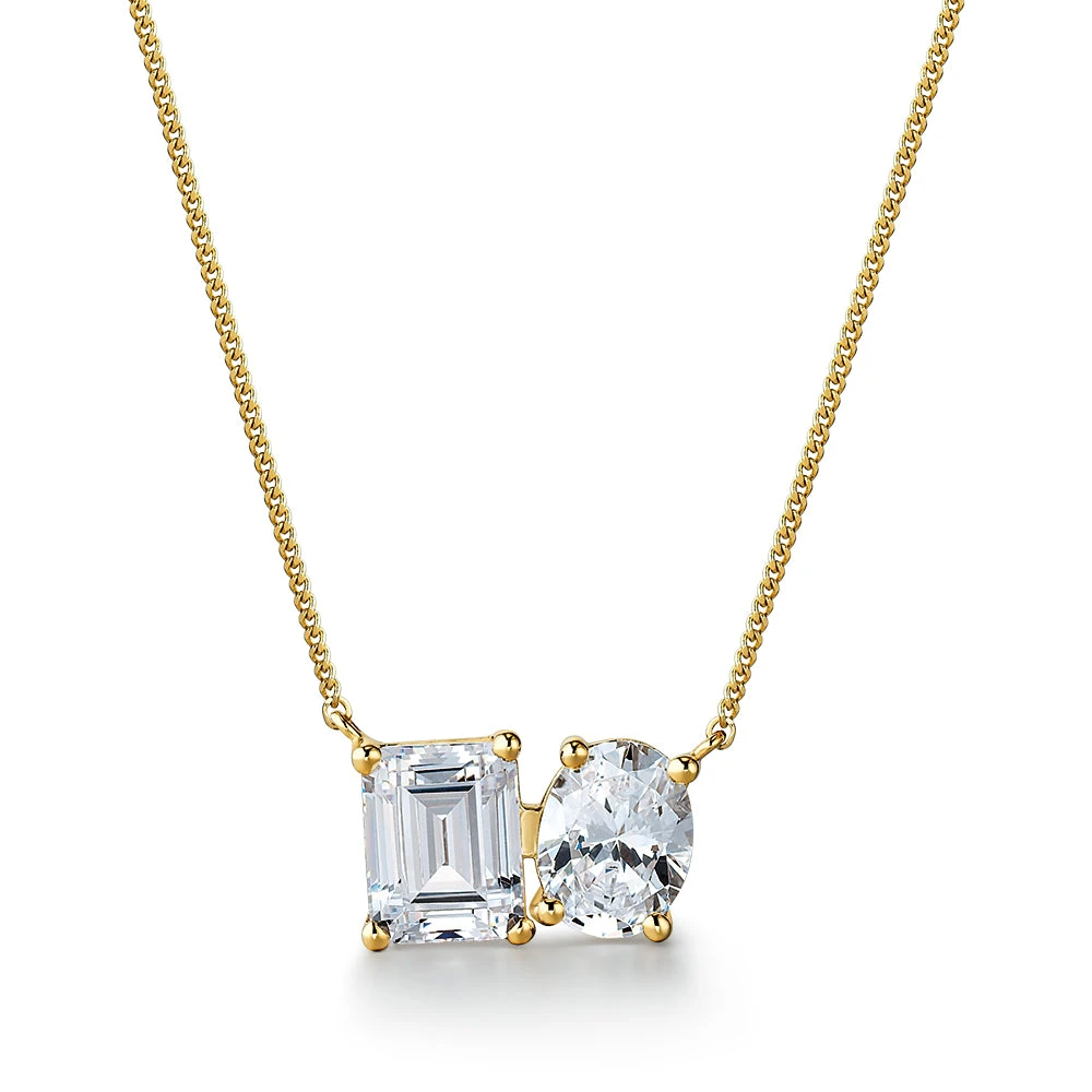 Toi Et Moi Oval And Emerald Cut Necklace 3 Toi Et Moi Oval And Emerald Cut Necklace
