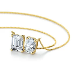 Toi Et Moi Oval And Emerald Cut Necklace 10 Toi Et Moi Oval And Emerald Cut Necklace -Trudiamonds T5855 GC 2