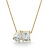 Toi Et Moi Pear And Emerald Cut Necklace -Trudiamonds T5857 GC 1