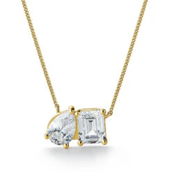 Toi Et Moi Pear And Emerald Cut Necklace